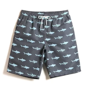 Men’s Quick-Drying Three-Quarter Beach Shorts Loose Casual Sports Pants Plus Size Fitness Swimwear