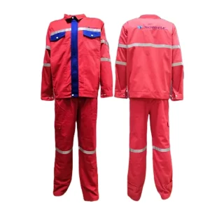Men’s Red Long Sleeve Industrial Work Uniform