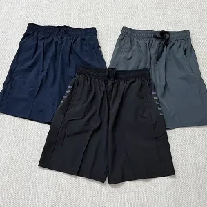 Men’s Reflective Running Shorts Quick Dry Training Bottoms Elastic Waist Drawstring Lightweight Athletic Shorts with SidePockets