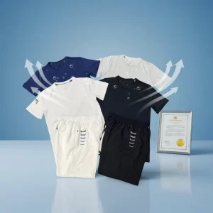 Men’s Reflective Sportswear Set with Quick Dry T-Shirt and Running Shorts Suit for Gym Training Outdoor Activities