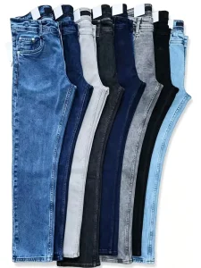 Men’s Retro Stretch Mid Rise Moderately Washed Straight Workwear Jeans