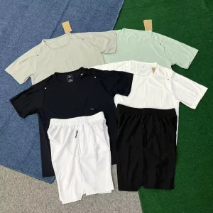 Men’s Running Sportswear Set Breathable Workout Tee and Shorts for Exercise and Travel