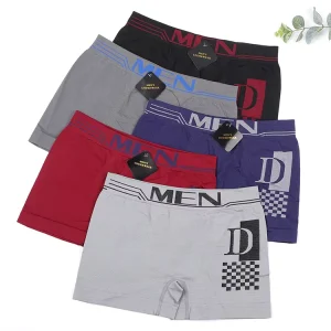 Men’s Seamless Boxer Briefs 98% Polyamide Breathable Logo Tagless
