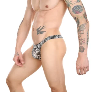 Mens Sexy Brief Thong Underwear Summer Beach Sports Bikini Swimwear Low rise Lingerie Leopard Print Breathable Quick Dry