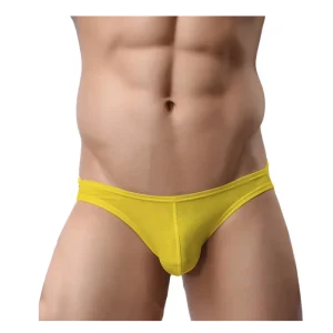 Men’s Sexy Cotton Spandex Boxer Brief Underwear Ultra-Low Rise Customized Color Gay Boys Summer Night Sleepwear