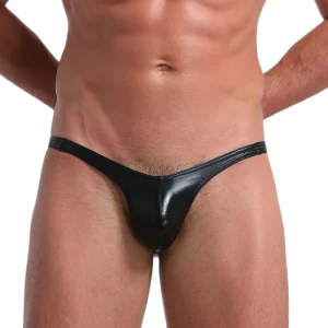 Men’s Sexy Embroidered Logo G String Thong Panties Underwear Swimwear with Sustainable Digital Printing Feature