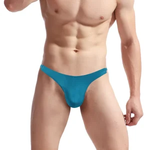 Men’s Sexy Low Rise Breathable Underwear T Pants Swimwear Thong Breathable Material