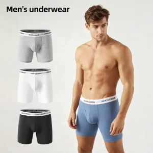Men’s Sexy Mid-Rise Breathable Boxer Briefs Sport Style Woven Fabric ODM Supply up to 6XL