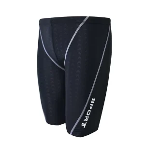 Men’s Sharkskin Swim Shorts Quick Dry Pool Training Swim Jammers Plus Size Swimsuit for Beach Swimwear Pants for Boys