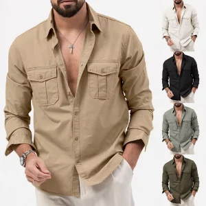 Men’s Shirts Long Sleeve Boys Shirts Fashion Button up Casual Men’s Shirt