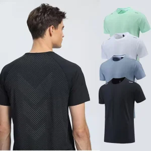 Men’s Short Sleeve Custom Gym Wear Speed Dry Men’s Activewear Round Neck Casual Plus Sized Fitness Wear