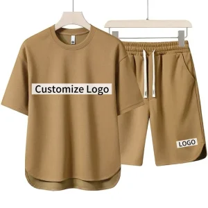 Men’s Short Sleeve and Shorts Set Summer Loose Trendy Sportswear 2 Piece Outfit