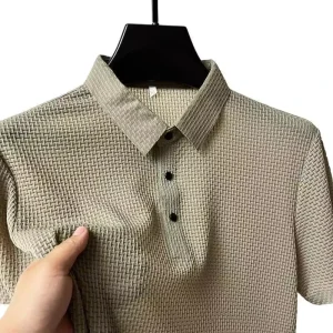 Men’s Short Sleeved Polo Shirt Summer Light Luxury Casual Top Embroidered Lapel Middle aged and Young Men’s T shirt