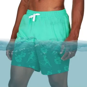 Men’s Shorts Custom Logo Change Water Reactive Swim Shorts Quick Dry Swimwear Trunks Beach Color Changing Swim Shorts