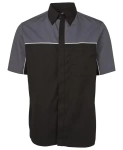 Mens Shorts Sleeve Automotive Uniform Work Shirt Multi Pocket Mechanical Shirts For Car Wash Repair