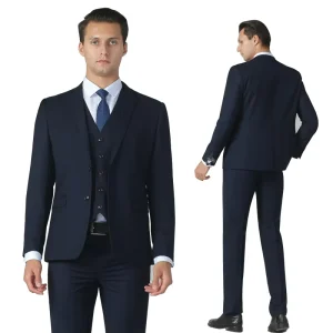 Men’s Single Breasted 3 Piece Suit Set Asian Size Coat + Vest + Pants Korean Professional Wedding Business Formal Suits