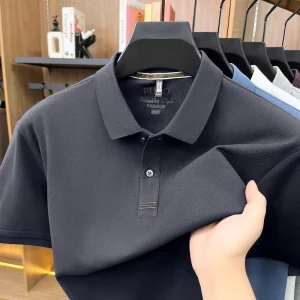 Men’s Sleeve Polo Shirts Cotton Pique Autumn Winter Casual Business Solid Color Breathable Classic Custom OEM ODM