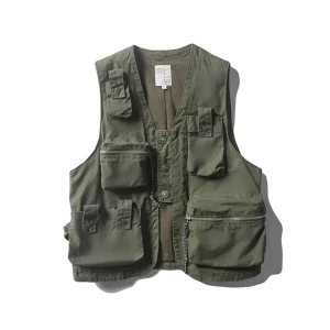Men’s Sleeveless Vest Multi-Pocket Gilet for Journalist Photographer Waterproof and Breathable Winter Work Uniform