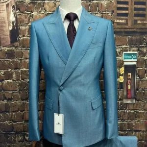 Men’s Slim Fit 2-Piece Suit Jacket Pants Suit Blazer Pants Lapel Lattice Wedding Leisure Clothing Business Suitable