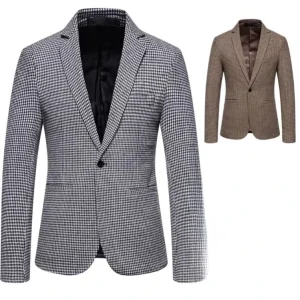 Men’s Slim Fit Blazer, Classic Business Suit, Work Formal Suit