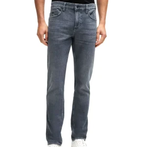 Men’s Slim Fit Jeans High Quality Vintage Print Mid Waist Long Straight Denim Pants Breathable Formal Summer