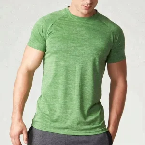 Men’s Slim Fit Raglan Seam Solid Color Breathable Short Sleeve Cotton Polyester T Shirt Sportswear OEM