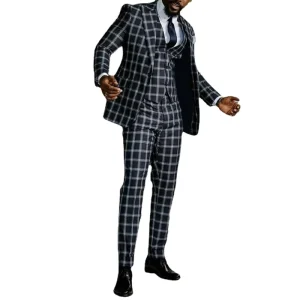 Mens Slim Fit Suit Male Business Casual 3 Piece Trousers Gentlemen Wedding Suit Blazer Pants Vest Classic Men’s Suits