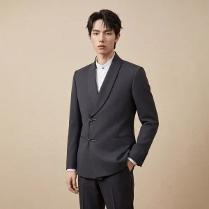 Men’s Slim Fit Suit Tuxedo Wedding Blazer for Commuters Business Casual Suits Two Pieces Set for Men