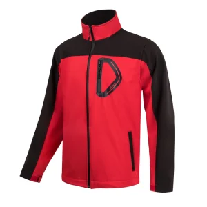 Men’s Softshell Varsity Jacket Stand Collar Windproof Tactical Coat for Outdoor Thermal Fleece Hiking Windbreaker Letter