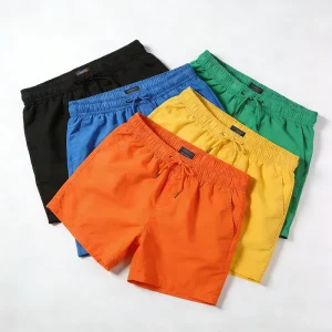 Men’s Solid Color Beach Shorts Custom Fit Quick Dry Swim Trunks for Western Market