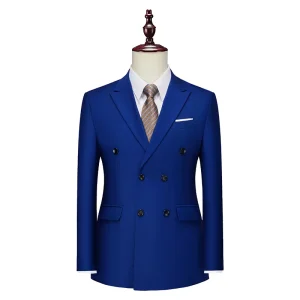 Men’s Solid Color Long-Sleeved Business Casual Top Coat Suit Jacket Fashion