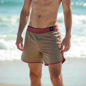 Men’s Solid Color Quick Dry Board Shorts Beach Pants With Mesh Lining Pocket Swimwear For Surfing