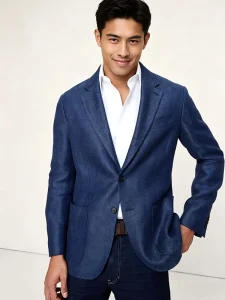 Men’s Solid Color Single Button Lapel Long Sleeve Suit Jacket