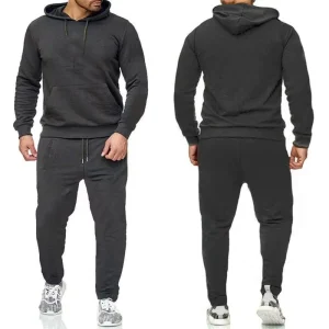 Men’s Solid Color Sportswear Set Loose Casual Suitable for Spring and Autumn