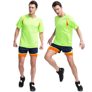 Men’s Solid Fitness Suit Basketball Quick Dry Breathable Tight Fitting Clothing Marathon Race Running Sportswear Two Piece Set