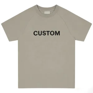 Men’s Solid Knitted 100% Cotton Quick Dry Eco friendly High Street Short Sleeve T-shirt Double Line Chest Silicone Words Loose