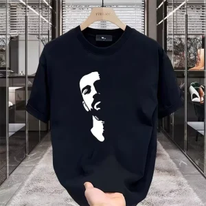 Men’s Solid Knitted Short Sleeve T-Shirts Printed Sportswear for Running and Boxing Quick Dry Breathable Summer