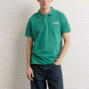 Men’s Solid Polo Shirts Summer Streetwear Short Sleeve Breathable Cotton Jersey Embroidered Print Shirts