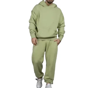 Men’s Sport Tracksuit Custom 100% Cotton Breathable Quick Dry Pullover Sweatpants and Hoodies Sets Jogging