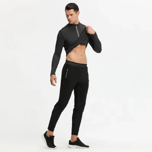 Mens Sport Wear Long Sleeves Men Active Wear Tracksuit Sweat wicking Running Workout Set Men
