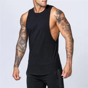 Mens Sport Wear Workout Clothes Fitness Custom Tank Top Men Gym Activewear Men’s Vests Cutout