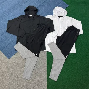 Mens Sports Clothing Set Breathable Long Sleeve Top and Active Gym Pants Lightweight Training Jogging Suit Pack of 2