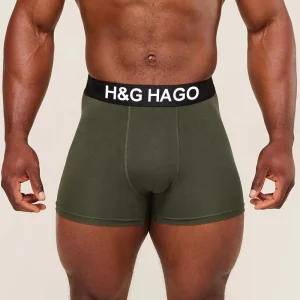 Men’s Sports Knitted Waist Logo Breathable Anti Odor Boxer Briefs for Gym Athletic Activewear