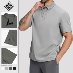 Men’s Sportswear Blank Polo Shirt Eco friendly Recycled Nylon Gym T Shirt Soft Solid Golf Outdoor Casual Shirt