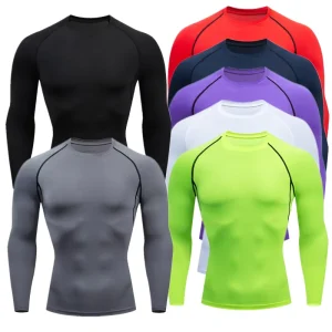 Men’s Sportswear Compression Clothing Fitness T shirt Quick drying Cycling Bottoming Shirt Tight Breathable Long Sleeve