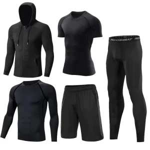 Men’s Sportswear Compression Tight Sports Gym Fitness Clothes Custom Training Running Quick Dry Sweat Absorption Sets for Men