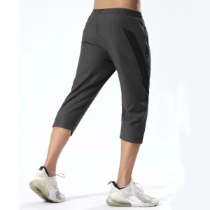 Men’s Sportswear Joggers Loose Solid Lightweight Breathable Elastic Waist Gym Capri Pants Calf Length Compression