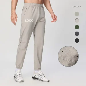 Men’s Sportswear Waterproof Training Quick Dry Joggers With Zipper Pockets Gym Workout Pants for Athletic Running