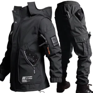 Men’s Sporty Casual Outdoor Fleece Jacket Breathable Windproof Waterproof for Hunting Fishing Mountaineering