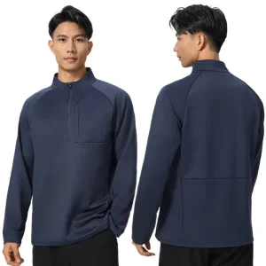 Men’s Sporty Half-Zip Training Sweatshirt Casual Outdoor Sports Quick Dry Breathable Polyester Sportswear